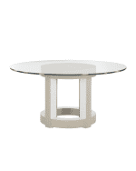 Image 1 of 6: Bernhardt Axiom Round Glass-Top Dining Table, 60"