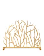 Image 2 of 2: White Twig Branch Fireplace Screen