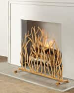 Image 1 of 2: White Twig Branch Fireplace Screen
