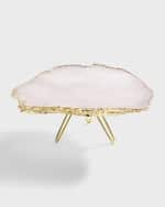 Image 1 of 2: ANNA New York Torta Rose Quartz Cake Stand, Gold