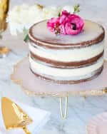 Image 2 of 2: ANNA New York Torta Rose Quartz Cake Stand, Gold