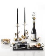 Image 2 of 2: Michael Aram Two Gold Orchid Taper Candleholders