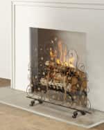 Image 1 of 2: Tole Single Panel Fireplace Screen with Floret Accents