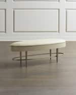 Image 1 of 2: Global Views Ellipse Leather Oval Bench