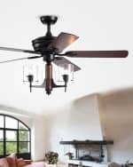 Image 1 of 2: Home Accessories Glass Pillar Chandelier Ceiling Fan