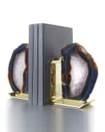 Image 1 of 2: ANNA New York Fim Agate & Brass Bookends