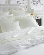 Image 2 of 3: Sferra Egyptian Cotton Full/Queen Duvet Cover