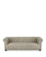Image 4 of 6: Old Hickory Tannery Olga Leather Chesterfield Sofa, 94"