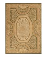 Image 2 of 3: Nourison Aubusson Hand-Knotted Olive Rug, 7' x 12'