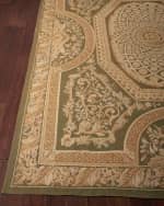 Image 1 of 3: Nourison Aubusson Hand-Knotted Olive Rug, 7' x 12'
