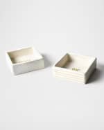 Image 1 of 2: Coton Colors Mr. & Mrs. Square Trinket Bowls, Set of 2
