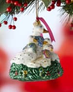 Image 1 of 3: Jay Strongwater Six Geese Laying Glass Ornament