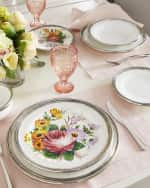 Image 3 of 3: Neiman Marcus Floral Pewter & Ceramic Salad Plate
