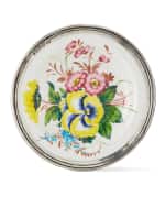 Image 1 of 3: Neiman Marcus Floral Pewter & Ceramic Soup Bowl