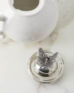 Image 3 of 4: Neiman Marcus Ceramic Pewter Teapot