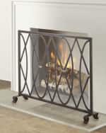Image 1 of 2: Diamond Pattern Single Panel Fireplace Screen