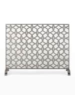 Image 2 of 2: Circle & Diamond Geometric Single Panel Fireplace Screen