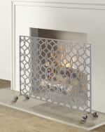 Image 1 of 2: Circle & Diamond Geometric Single Panel Fireplace Screen