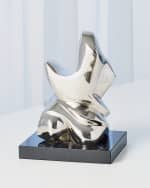 Image 2 of 2: Global Views Abstract Figural Sculpture - Nickel - Large