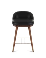 Image 2 of 4: Arteriors Walsh Leather Counter Stool, 25”