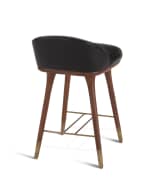 Image 4 of 4: Arteriors Beaumont Leather Counter Stool