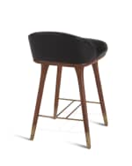 Image 4 of 4: Arteriors Walsh Leather Counter Stool, 25”