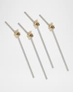 Image 1 of 5: Joanna Buchanan Stripey Bee Metal Straws, Set of 4