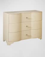 Image 2 of 5: Worlds Away Norse 3-Drawer Grasscloth Chest