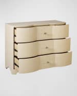 Image 3 of 5: Worlds Away Norse 3-Drawer Grasscloth Chest