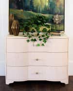 Image 4 of 5: Worlds Away Norse 3-Drawer Grasscloth Chest