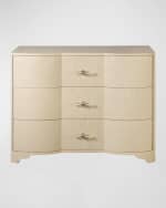Image 5 of 5: Worlds Away Norse 3-Drawer Grasscloth Chest