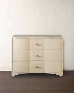 Image 1 of 5: Worlds Away Norse 3-Drawer Grasscloth Chest