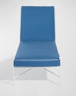 Image 2 of 4: Neiman Marcus Avery Chaise, White/Blue
