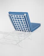 Image 4 of 4: Neiman Marcus Avery Chaise, White/Blue