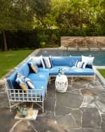 Image 1 of 2: Neiman Marcus Avery Sectional Set, White/Blue
