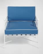 Image 3 of 5: Neiman Marcus Avery Lounge Chair, White/Blue