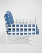 Image 4 of 5: Neiman Marcus Avery Lounge Chair, White/Blue