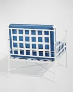Image 5 of 5: Neiman Marcus Avery Lounge Chair, White/Blue