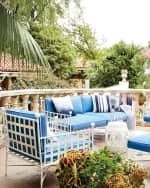 Image 2 of 5: Neiman Marcus Avery Lounge Chair, White/Blue