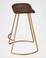 Image 2 of 4: Jamie Young Luke Leather Counter Stool