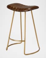Image 1 of 4: Jamie Young Luke Leather Counter Stool