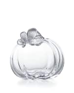 Image 1 of 2: Simon Pearce Small Glass Pumpkin with Twisted Stem
