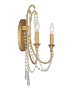 Image 2 of 4: Crystorama Arcadia 2-Light Antique Silver Wall Sconce