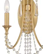 Image 4 of 4: Crystorama Arcadia 2-Light Antique Silver Wall Sconce