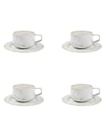 Image 1 of 2: Vista Alegre Carrara Teacups And Saucers, Set of Four