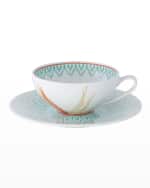 Image 2 of 2: Vista Alegre Fiji Tea Cups & Saucers, Set of 4