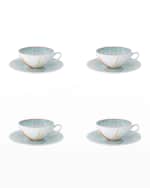Image 1 of 2: Vista Alegre Fiji Tea Cups & Saucers, Set of 4