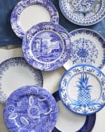 Image 2 of 2: Bamboo Table Blue Pineapple Shatter-Resistant Bamboo Dinner Plates, Set of 4