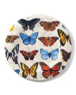 Image 1 of 2: Bamboo Table Field Guide Butterflies Shatter-Resistant Bamboo Dinner Plates, Set of 4