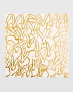 Image 3 of 3: Hunt Slonem Rabbit Run Gold Leaf and Lacquer Placemat